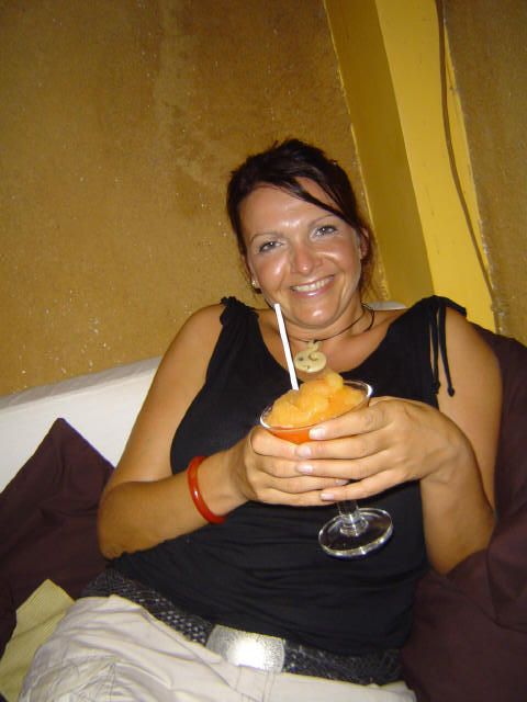 Janette drinking bellinis